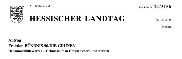 Antrag: Geburtshilfe in Hessen sichern und stärken